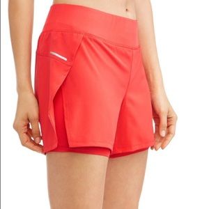 Avia 5” Running Shorts with Bike Liner Begonia Pink Sz XL EUC